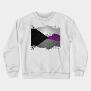 Fancy Swooped and Swirled Demisexual Pride Flag Background Crewneck Sweatshirt